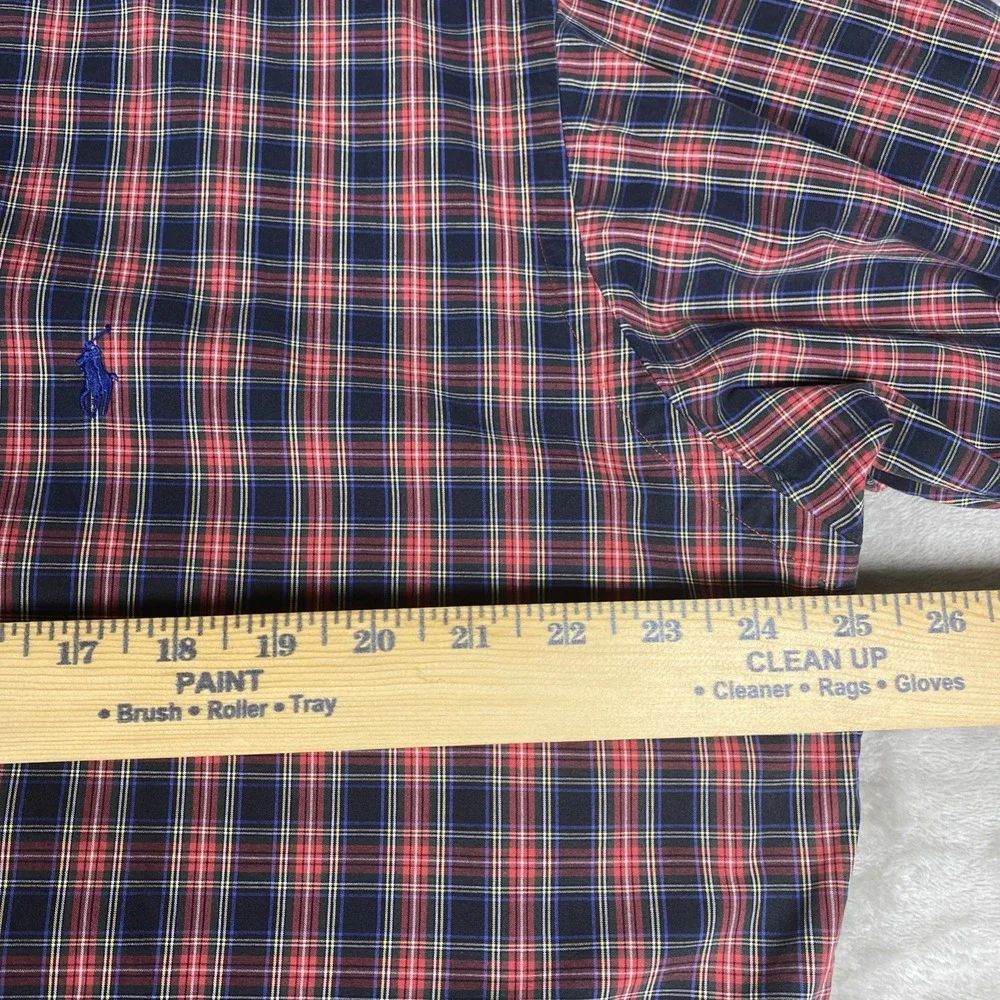 Polo Ralph Lauren Blake Men's Large Tartan Plaid Button Down 2 Ply Cotton Pony